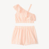 Ensemble court 2 pièces rayés en crêpe fille