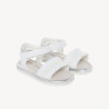 Sandales blanches à brides drapées fille