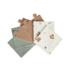 Lot de 6 lingettes lavables 12 x 12 cm en coton Roi des Forê
