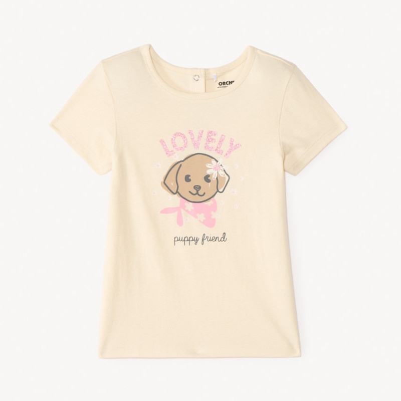 T-shirt manches courtes print pailleté fantaisie pour bébé f