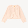 Boléro à manches longues en tricot ajouré et fil style métal