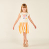 Robe débardeur 2-en-1 bas à rayures fille