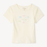 T-shirt manches courtes strass et fleurs 3D fille