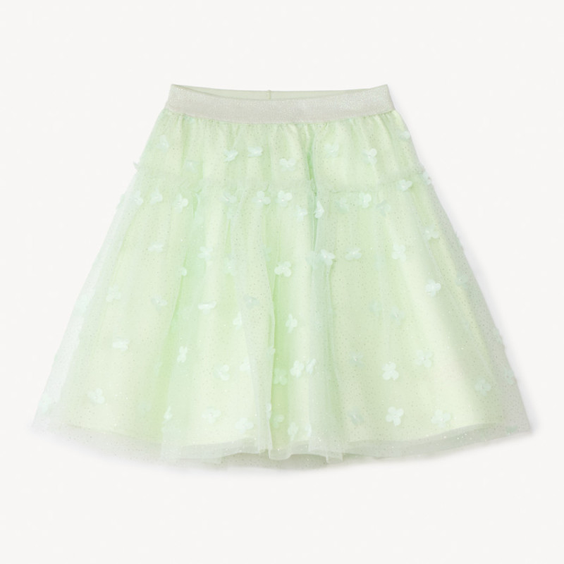 Jupe en tulle pailletée avec fleurs en relief fille