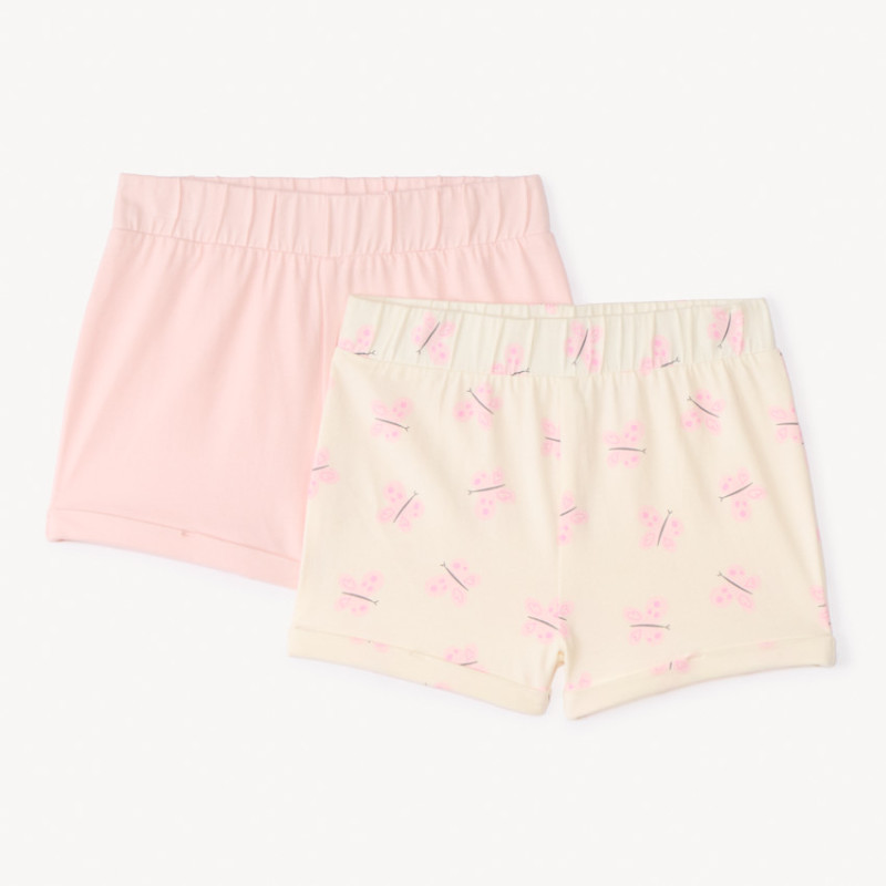 Lot de 2 shorts en jersey uni et imprimé fantaisie pour bébé