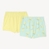 Lot de 2 shorts en jersey uni et imprimé fantaisie pour bébé