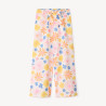 Pantalon large en popeline imprimé fleurs fille