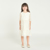 Robe à manches courtes en toile avec fleurs 3D fille