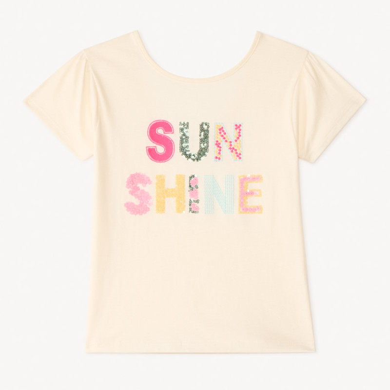 T-shirt manches courtes à sequins fille