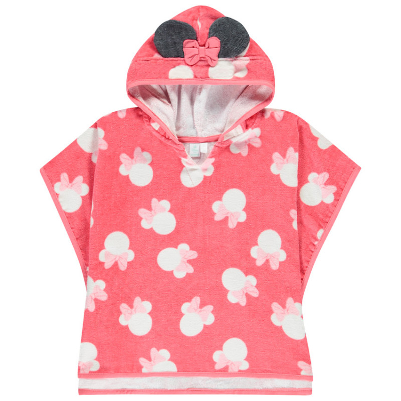 Poncho de bain ludique imprimé Minnie Disney pour bébé fille