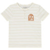 T-shirt manches courtes boutonné à rayures pour garçon