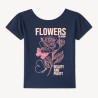 T-shirt manches courtes avec fleurs en broderie et sequins f