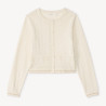 Gilet manches longues en tricot fantaisie fille