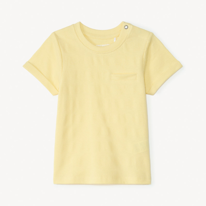 T-shirt manches courtes uni en jersey effet pop-corn pour bé
