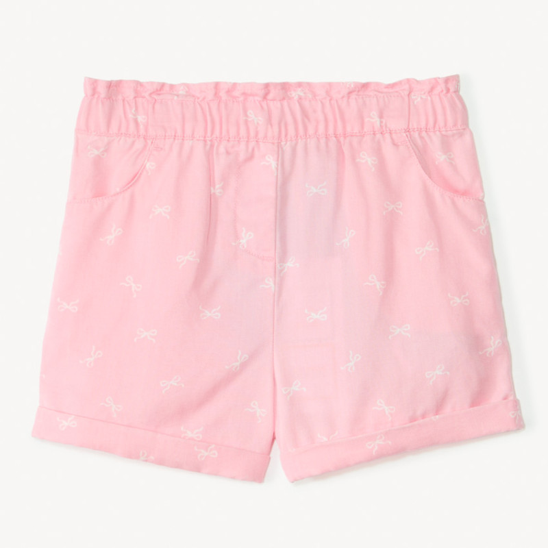 Short en sergé imprimé fantaisie pour bébé fille