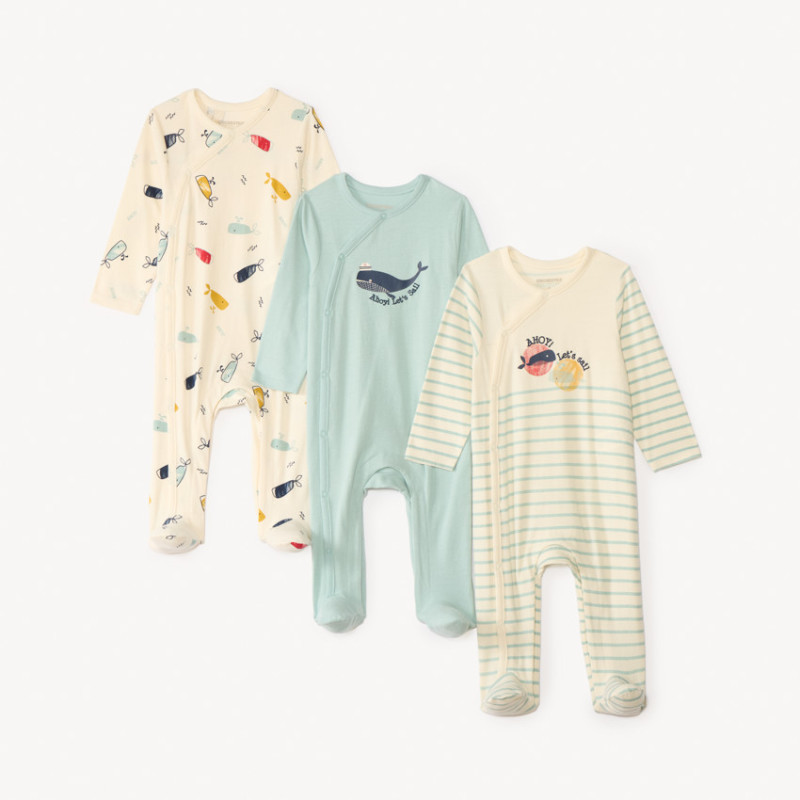 Lot de 3 dors-bien en jersey print marin pour bébé garçon