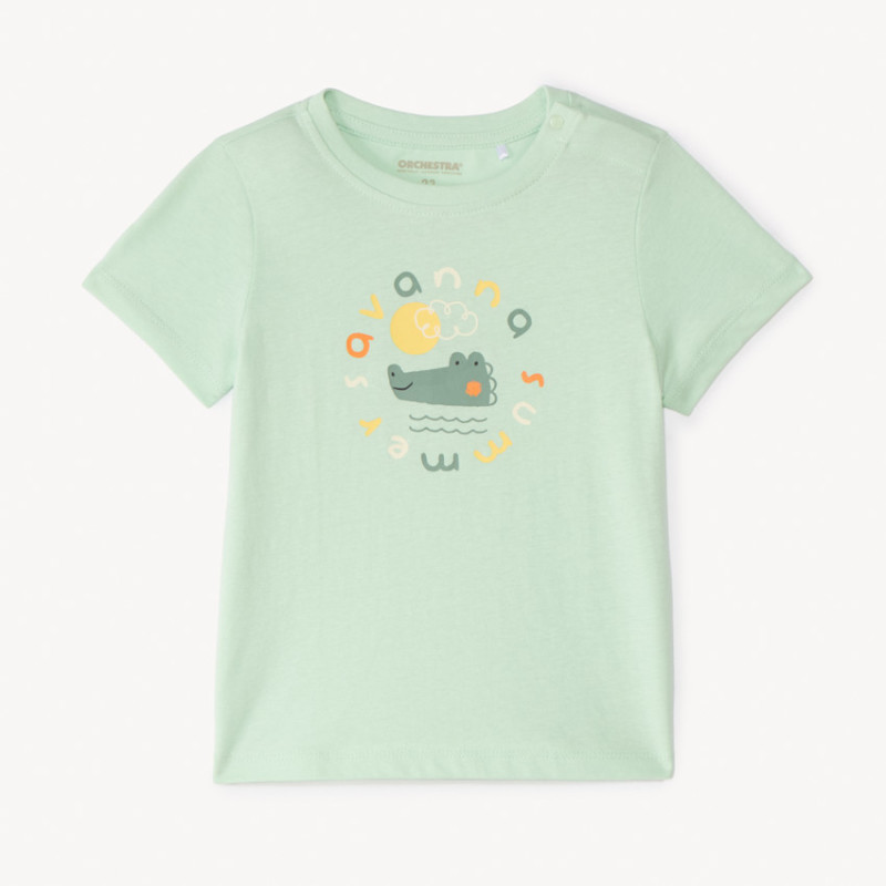 T-shirt manches courtes uni print fantaisie pour bébé garçon