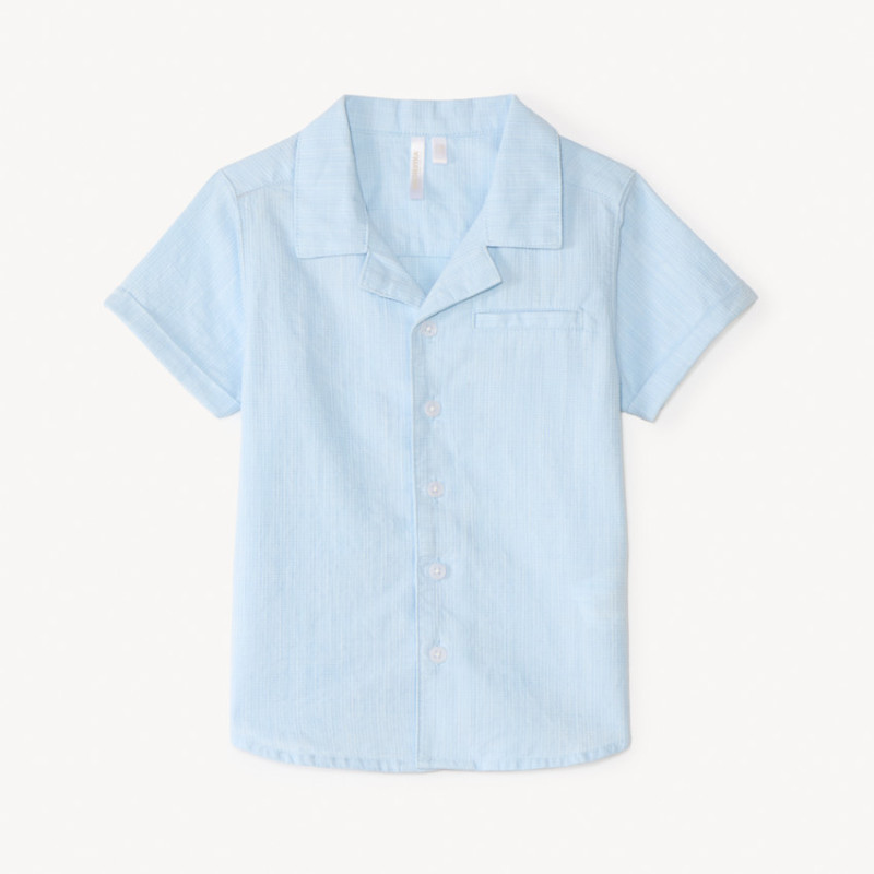 Chemise manches courtes en toile texturée pour bébé garçon