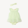 Robe en tulle avec fleurs 3D + bandeau avec nœud en tulle po