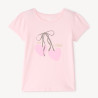 T-shirt manches courtes print fantaisie pailletées fille
