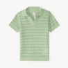 Polo manches courtes tricot fantaisie ajouré pour bébé garço