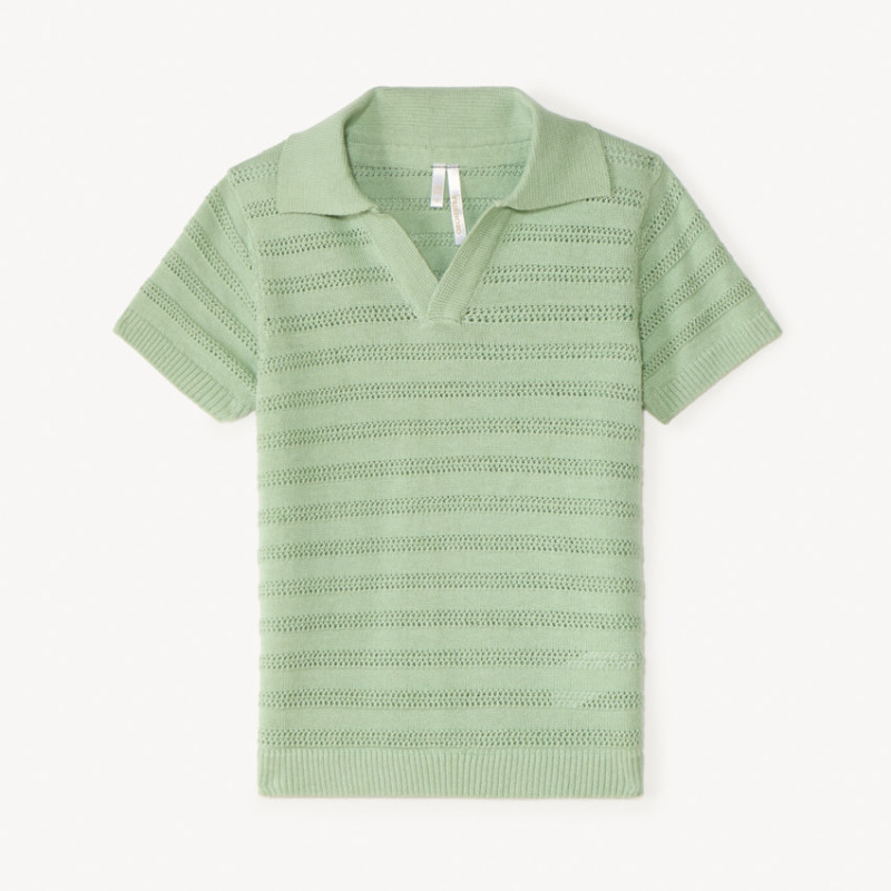 Polo manches courtes tricot fantaisie ajouré pour bébé garço