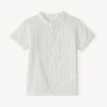 Chemise manches courtes col mao à rayures pour bébé garçon