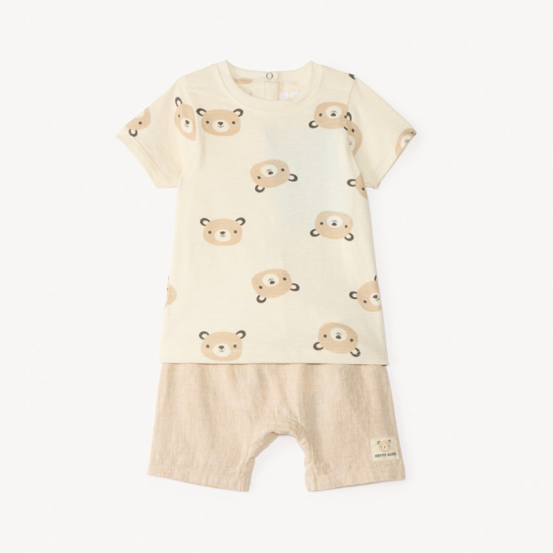 Ensemble 2 pièces t-shirt + short motifs oursons pour bébé g