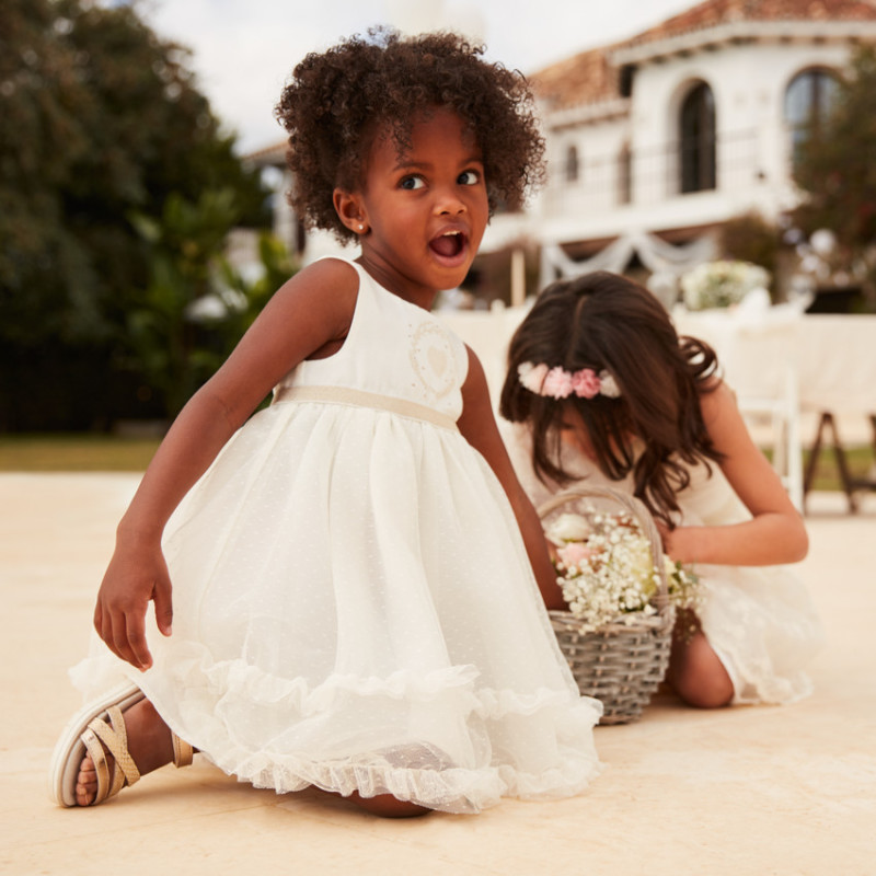 Robe effet 2-en-1 avec dos ajouré en forme de cœur pour bébé