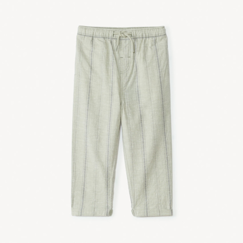 Pantalon droit en toile à rayures verticales pour bébé garço