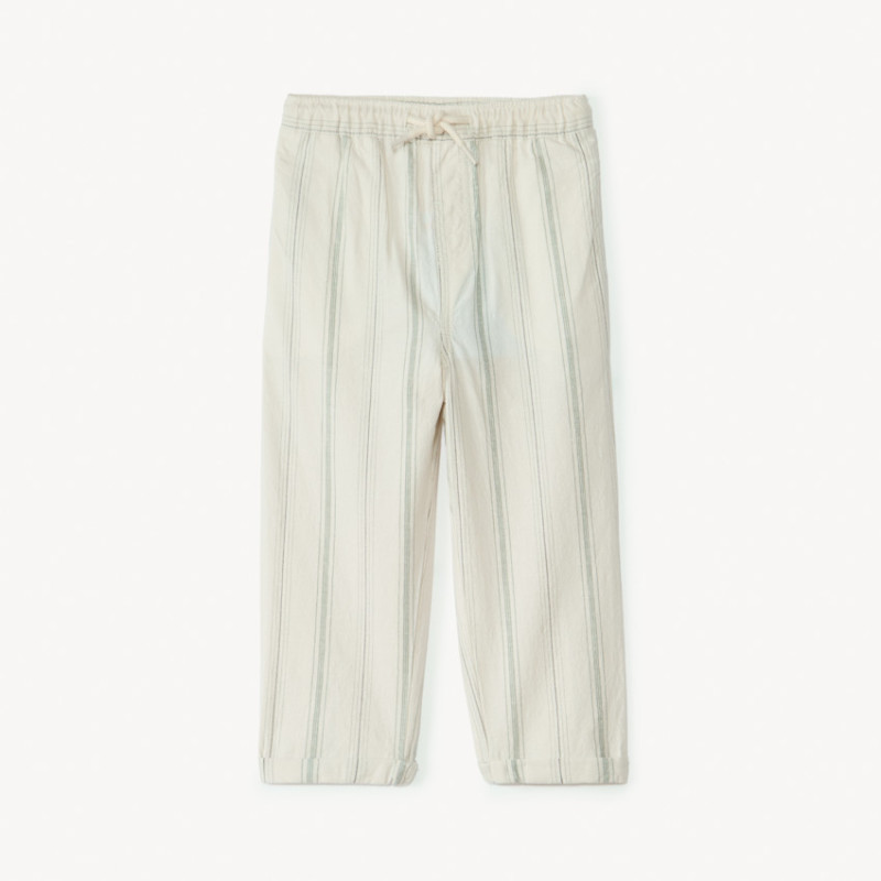 Pantalon droit en toile à rayures verticales pour bébé garço