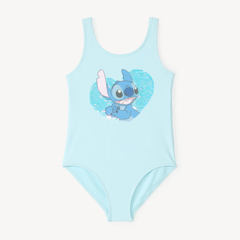 Maillot de bain 1 pièce Stitch Disney avec sequins et ouvert
