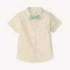 Chemise manches courtes + nœud papillon en toile pour bébé g