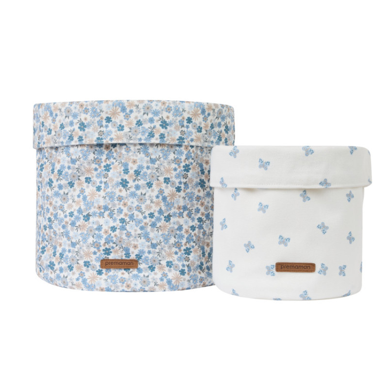 Lot de 2 panier de rangement Tiny Flowers