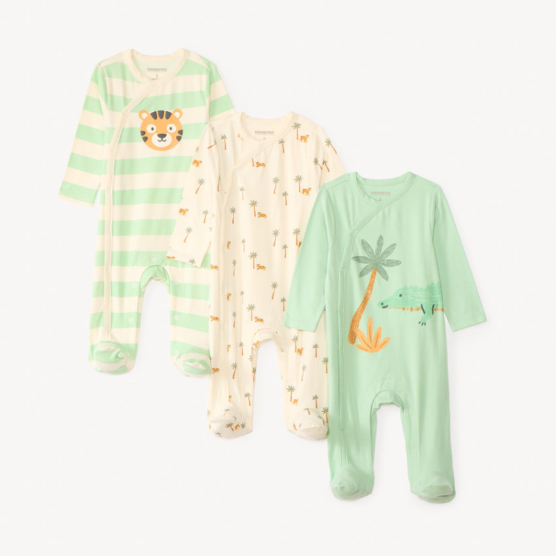 Lot de 3 dors-bien motifs savane pour bébé garçon avec ouver
