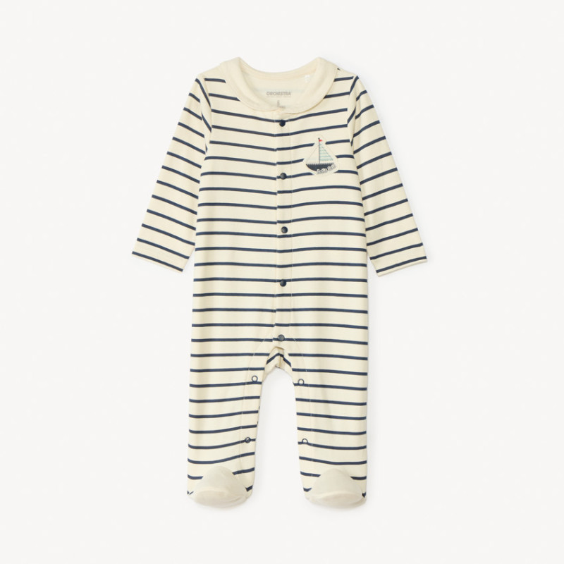Dors-bien rayé à col marin pour bébé garçon