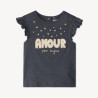 T-shirt manches courtes à broderie bouclette pour bébé fille