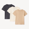 Lot de 3 t-shirt manches courtes uni avec print palmier garç