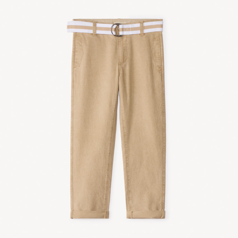 Pantalon droit en toile avec ceinture garçon
