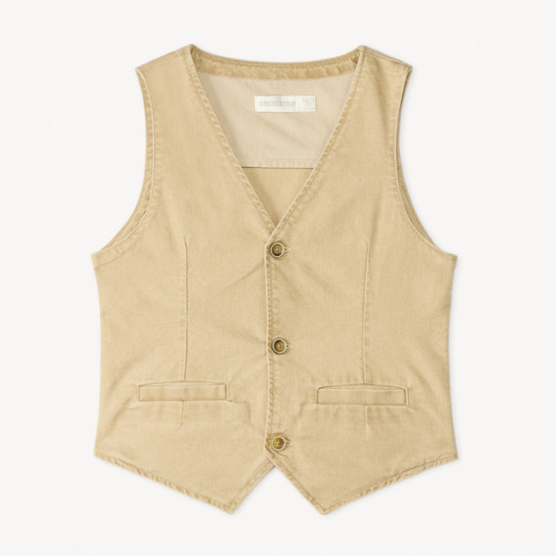 Gilet serveur en toile unie garçon
