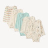 Lot de 5 bodies manches longues fantaisie pour bébé garçon a