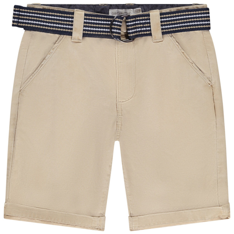 Bermuda uni avec ceinture fantaisie garçon