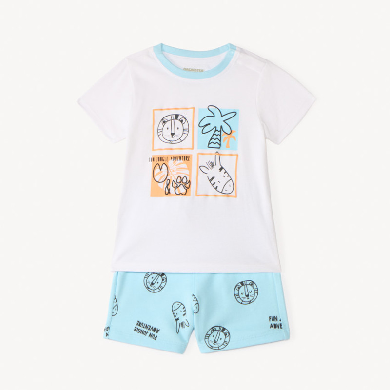 Ensemble 2 pièces t-shirt manches courtes + short savane pou
