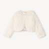 Gilet boléro en fausse fourrure effet plumes fille