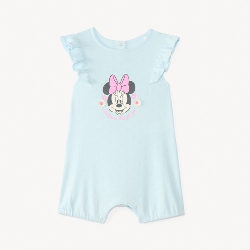 Combinaison courte Minnie Disney en maille pointelle pour bé