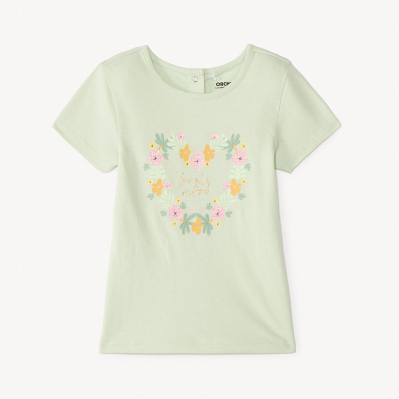T-shirt manches courtes print pailleté fantaisie pour bébé f