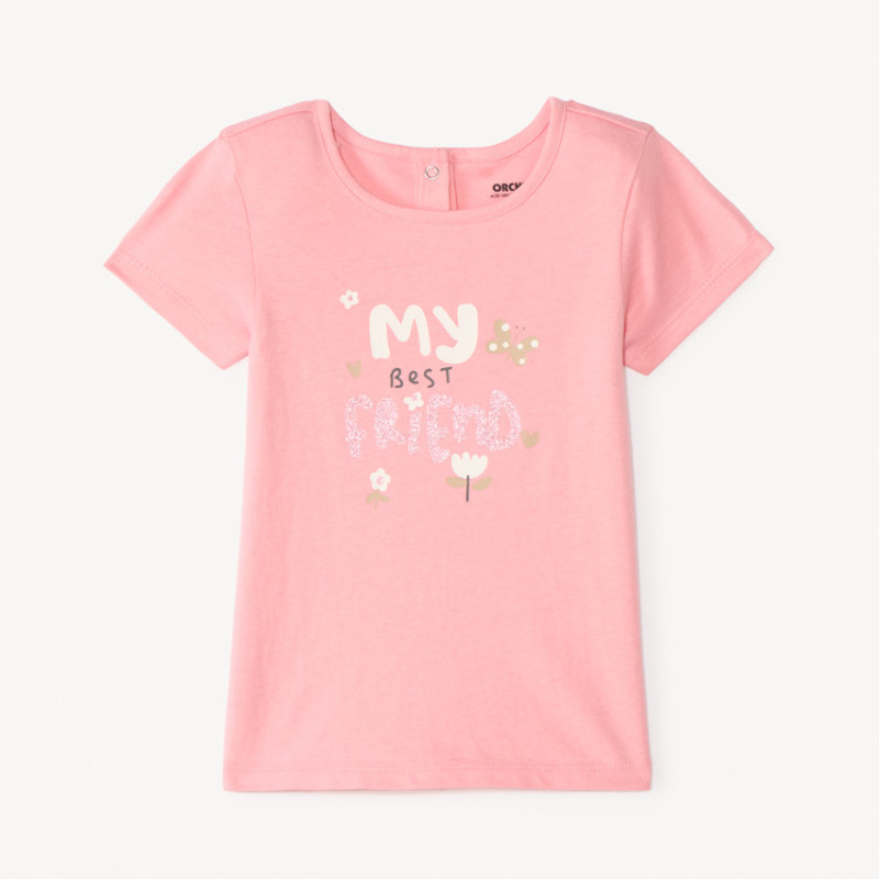 T-shirt manches courtes print pailleté fantaisie pour bébé f