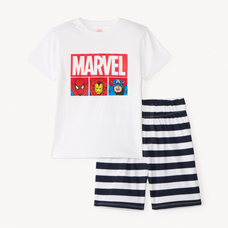 Set 2 pièces de pyjama t-shirt + short Héros Marvel garçon