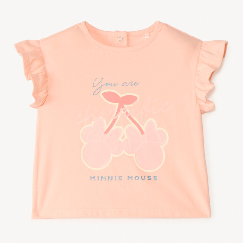 T-shirt manches courtes volanté Minnie Disney pour bébé fill
