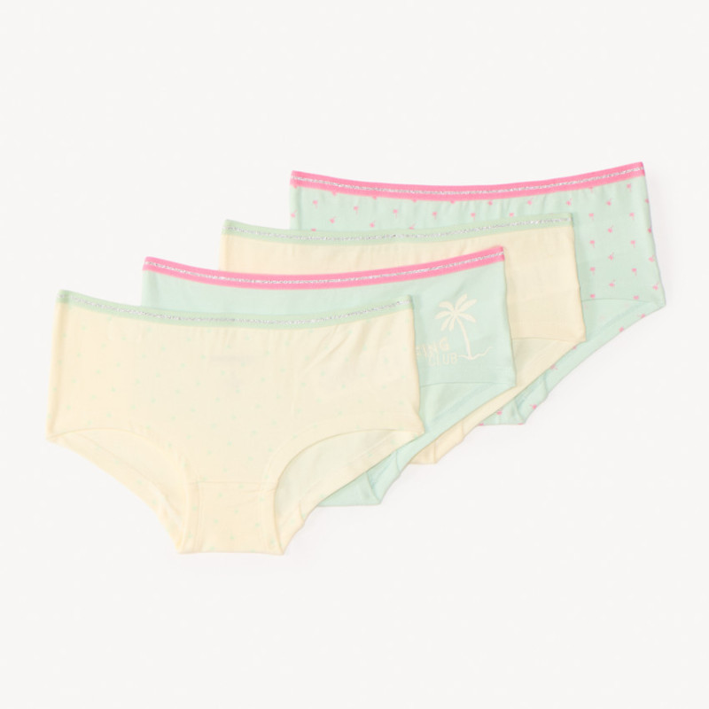Lot de 4 shorties fantaisie à palmiers fille